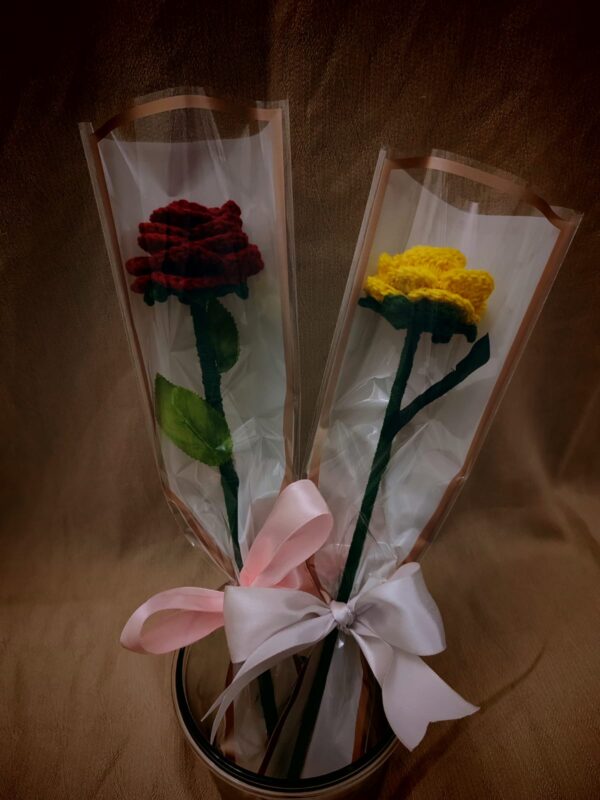 Pink Crochet Rose - Image 2