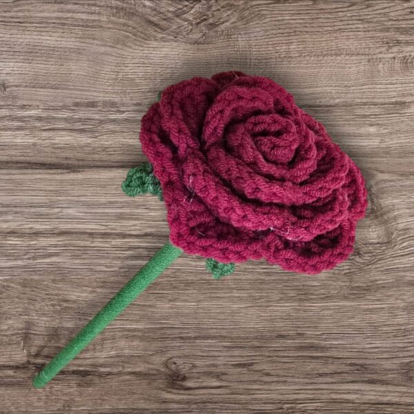 Red Crochet Rose
